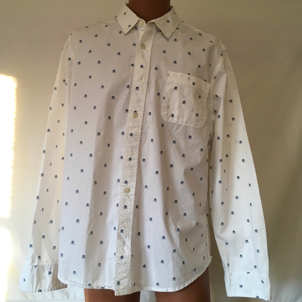 Men’s Jolly Roger skull print shirt